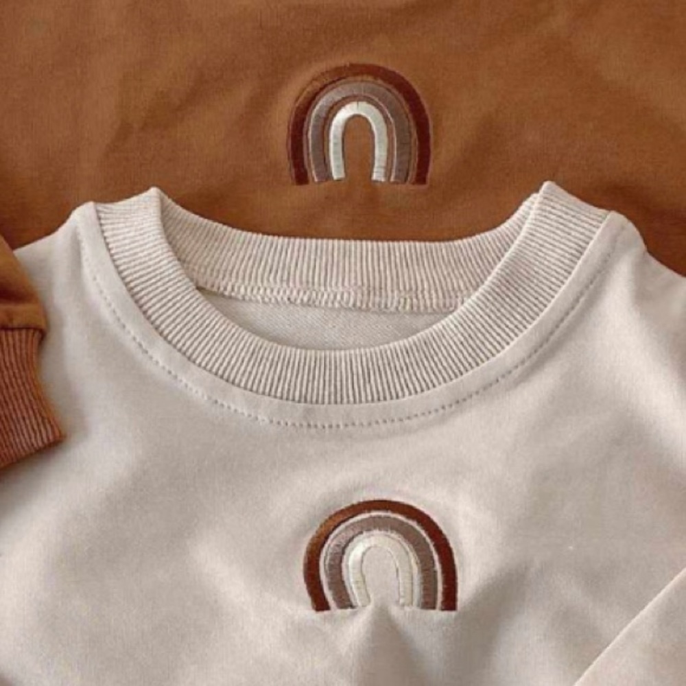 Rainbow embroidered pullovers